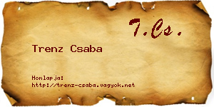 Trenz Csaba névjegykártya